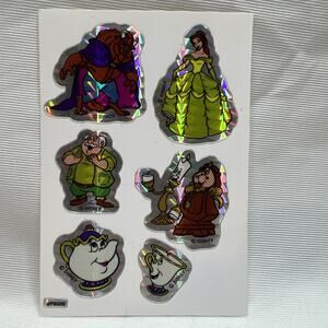 Disney Beauty Beast Mrs Potts Vending Machine Sticker Prism 1990's Vintage Rare